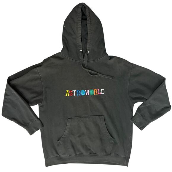 Travis Scott Astroworld Wish You Were Here Black Hoodie Sweatshirt 2018 size L - Picture 1 of 9